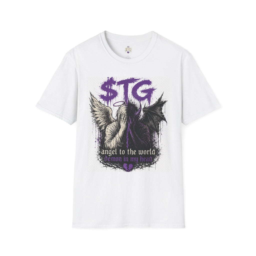 $TG Blessed n Cursed - Graphic T-Shirt — "Angel to the world, Demon in my heart" Gothic Tee