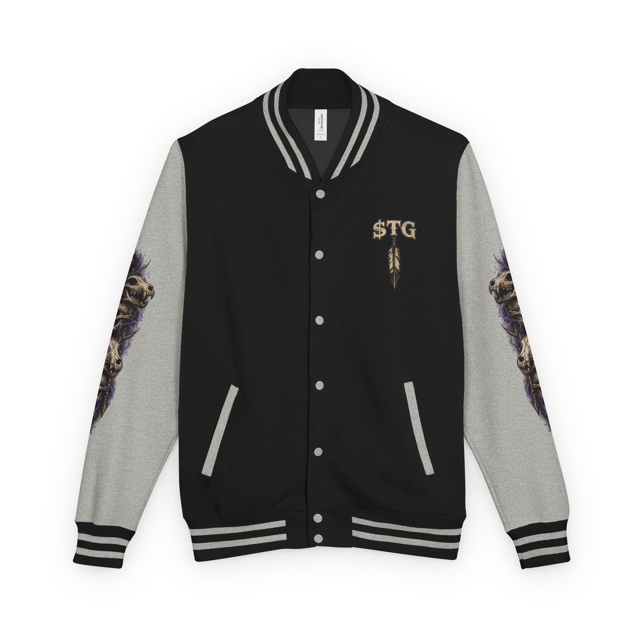 $TG Letterman Jacket — Gothic Purple Cross Emblem