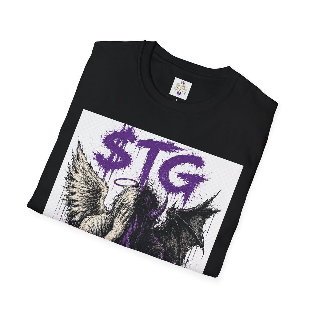 $TG Blessed n Cursed - Graphic T-Shirt — "Angel to the world, Demon in my heart" Gothic Tee