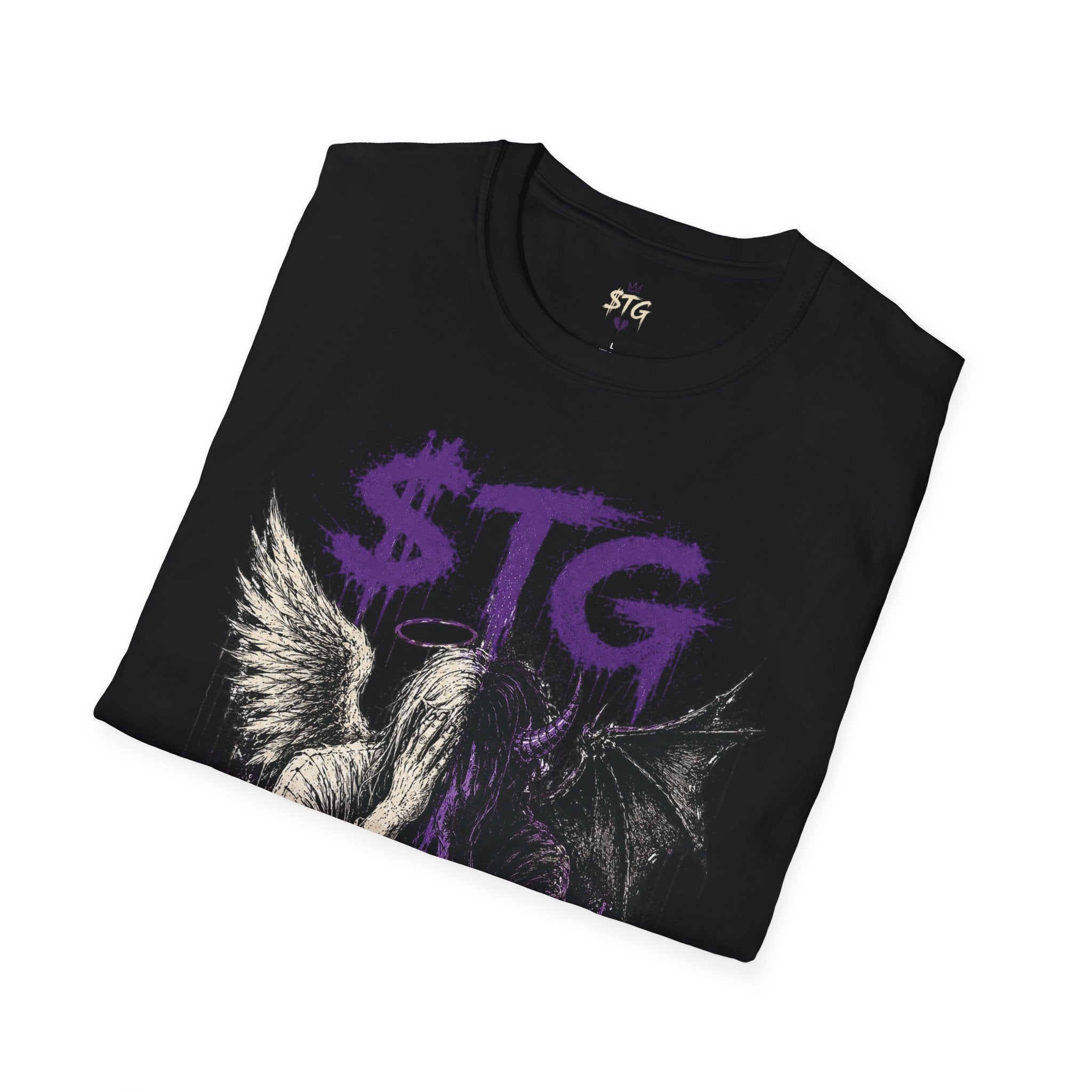 $TG Blessed n Cursed - Graphic T-Shirt — "Angel to the world, Demon in my heart" Gothic Tee