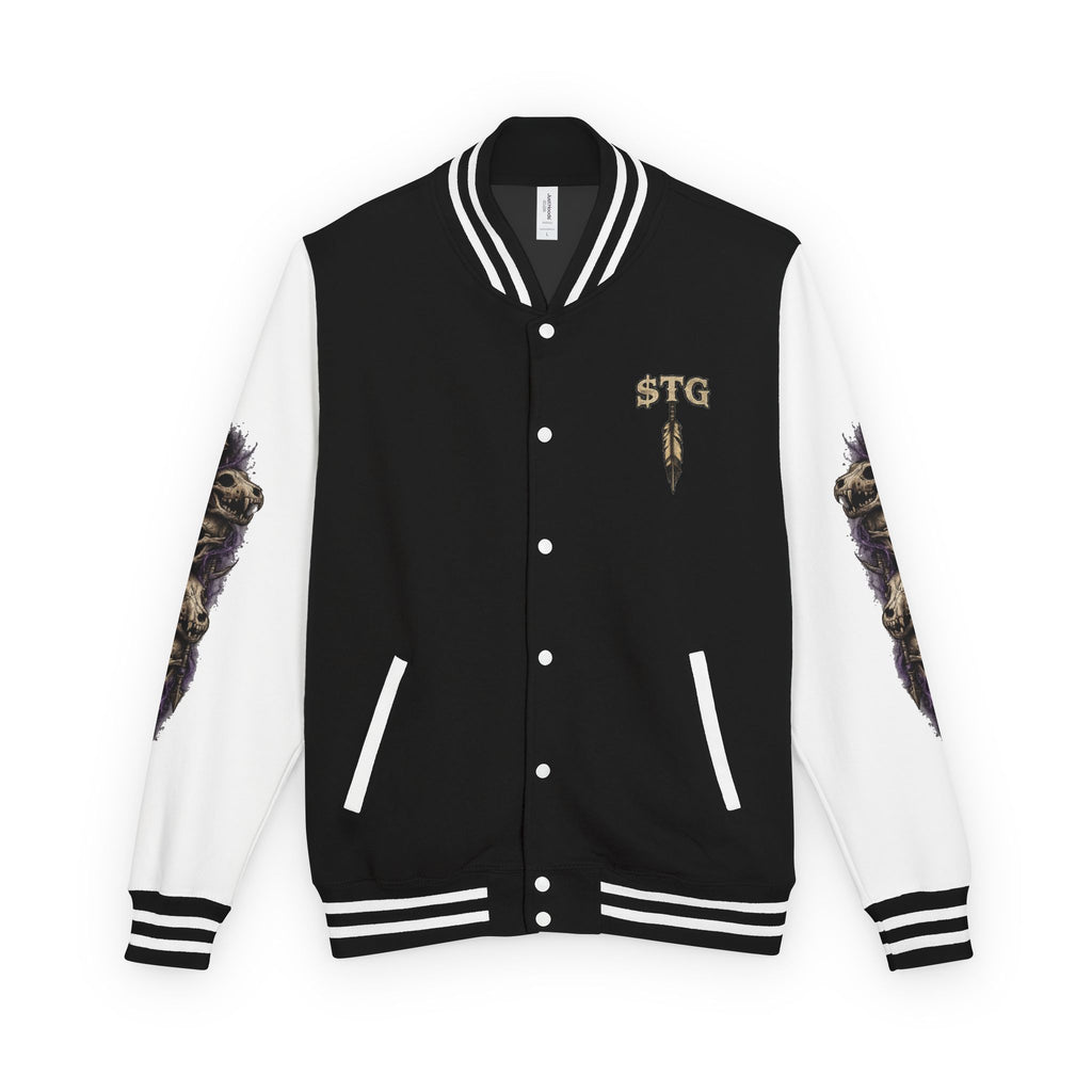 $TG Letterman Jacket — Gothic Purple Cross Emblem