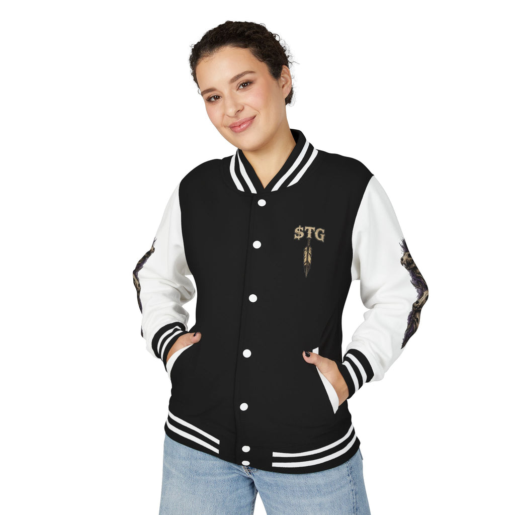 $TG Letterman Jacket — Gothic Purple Cross Emblem