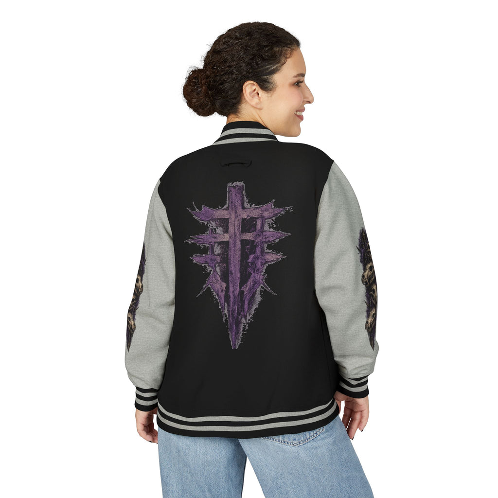 $TG Letterman Jacket — Gothic Purple Cross Emblem