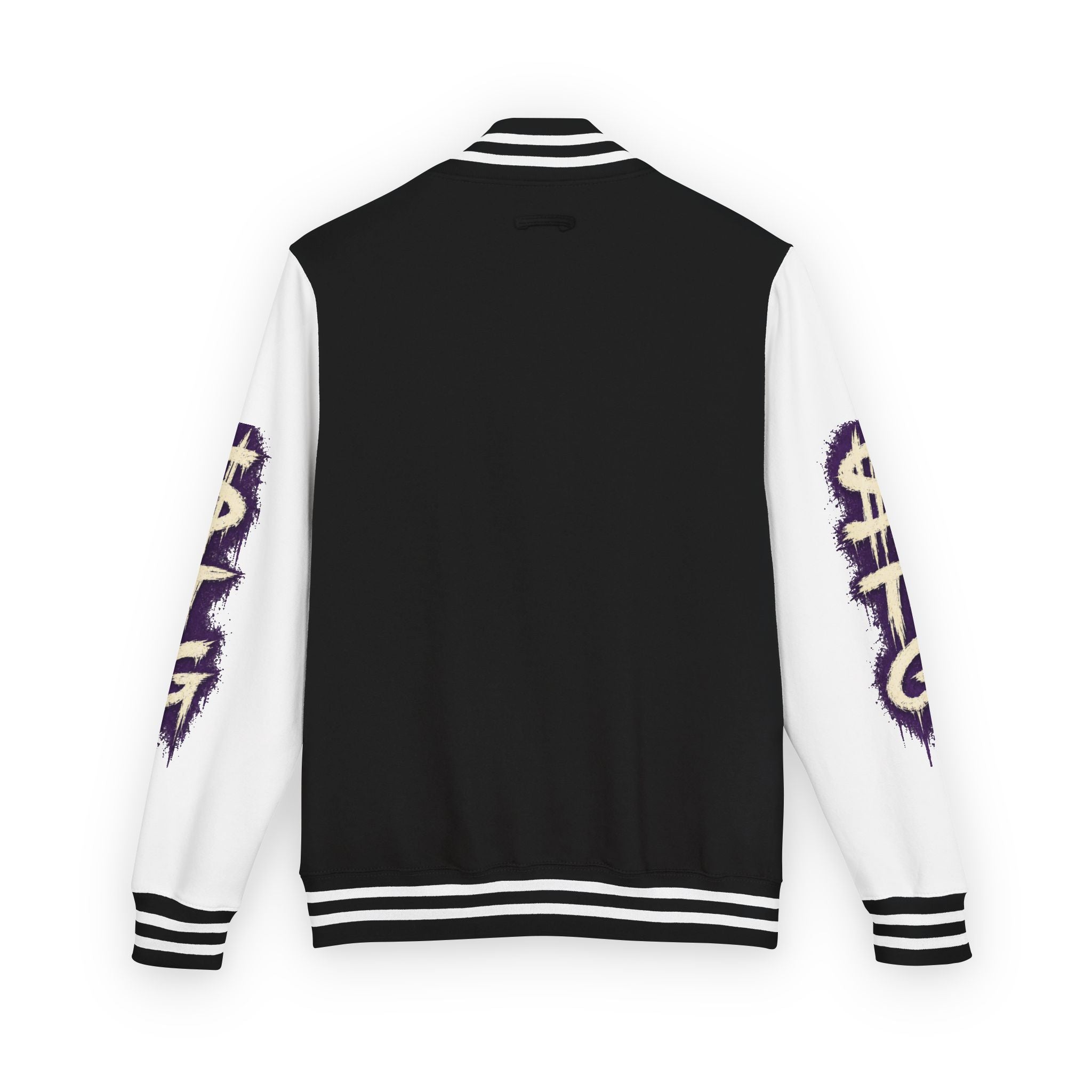 $TG *LIMITED RELEASE* Letterman Jacket — Retro Purple Graffiti Sleeve Varsity Jacket with Pocket Crest