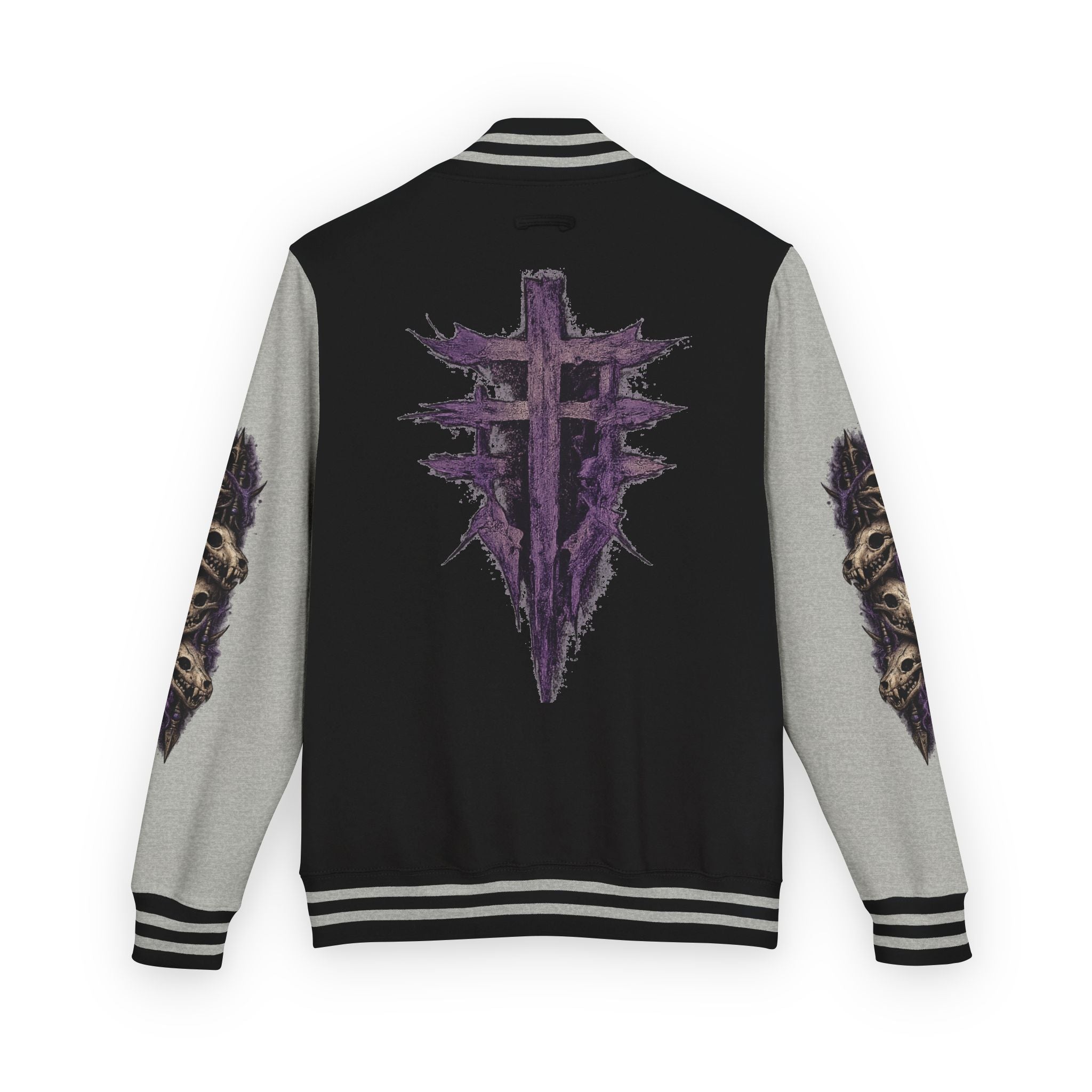 $TG Letterman Jacket — Gothic Purple Cross Emblem