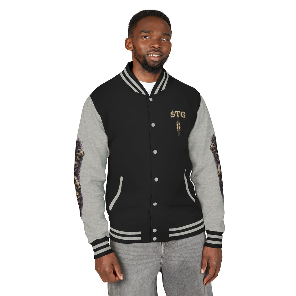 $TG Letterman Jacket — Gothic Purple Cross Emblem