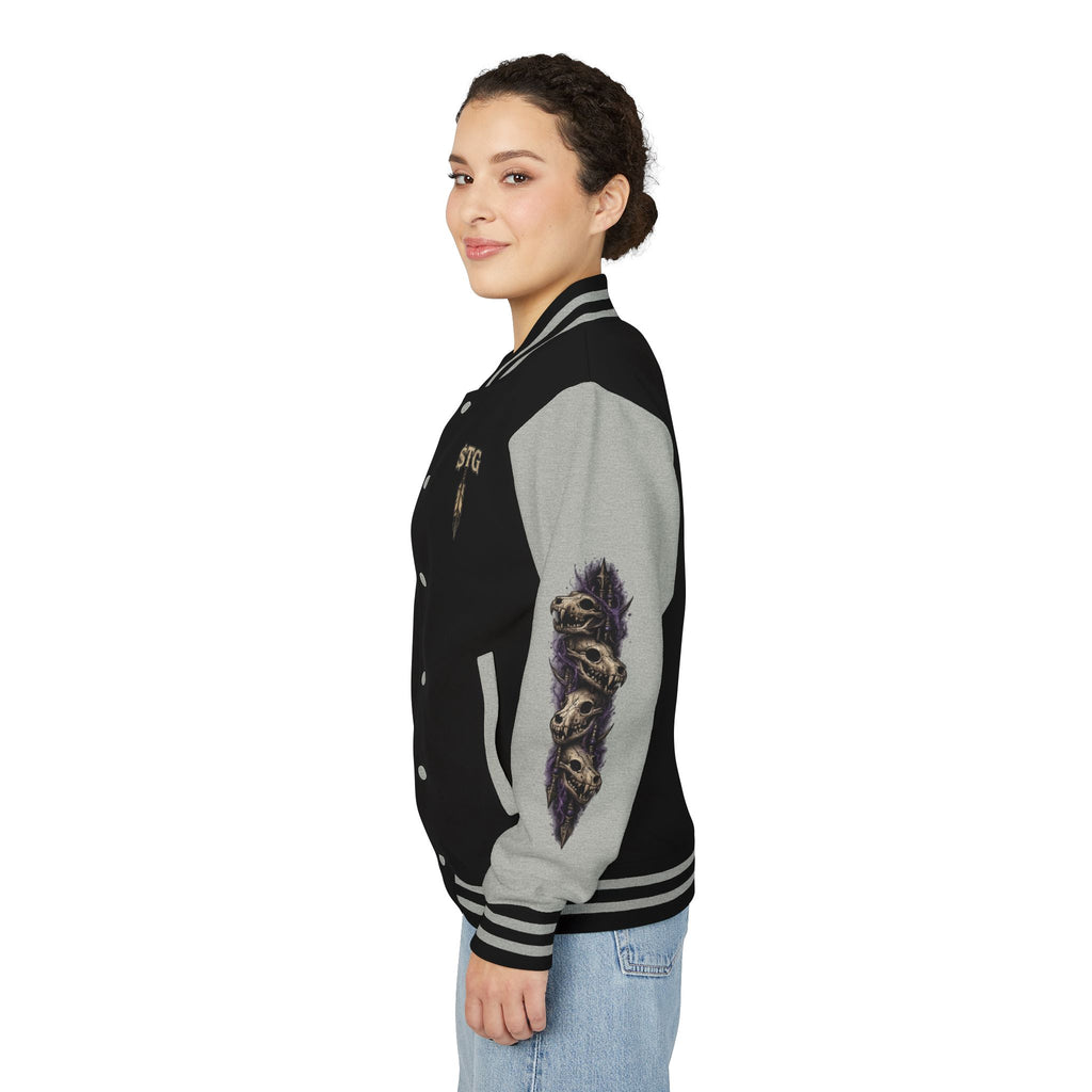 $TG Letterman Jacket — Gothic Purple Cross Emblem