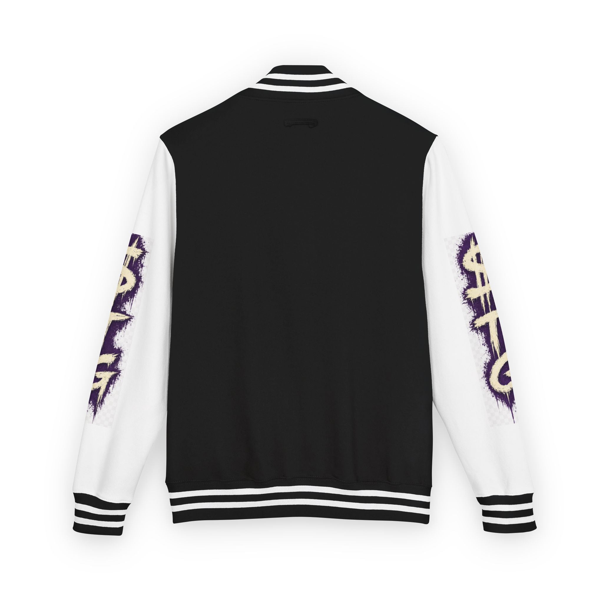 $TG *LIMITED RELEASE* Letterman Jacket — Retro Purple Graffiti Sleeve Varsity Jacket with Pocket Crest
